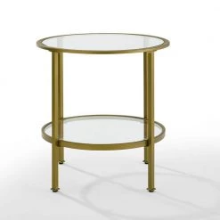 Aimee Gold Glass Side Table by CROSLEY FURNITURE -Deals CROSLEY FURNITURE Store gold crosley furniture end side tables cf1309 gl c3 1000