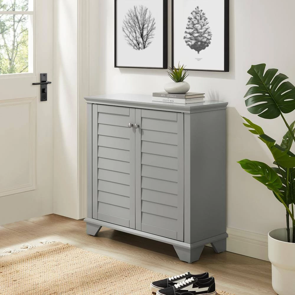 Lydia Gray Storage Cabinet by CROSLEY FURNITURE 4 Lydia Gray Storage Cabinet by CROSLEY FURNITURE - Image 2