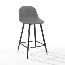 Weston 35.5 in. Gray Standard Back Metal Frame Counter Height Stool (Set of 2) by CROSLEY FURNITURE -Deals CROSLEY FURNITURE Store gray crosley furniture bar stools cf501625 gy 4f 1000