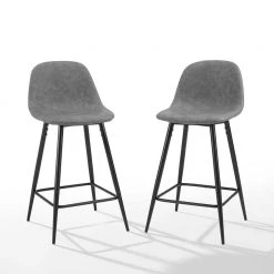 Weston 35.5 in. Gray Standard Back Metal Frame Counter Height Stool (Set of 2) by CROSLEY FURNITURE -Deals CROSLEY FURNITURE Store gray crosley furniture bar stools cf501625 gy c3 1000