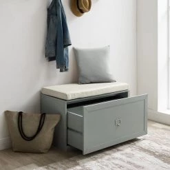 Harper Gray Storage Bench 33 in. x 16.5 in. x 20.5 in. by CROSLEY FURNITURE -Deals CROSLEY FURNITURE Store gray crosley furniture dining benches cf6027 gy 44 1000