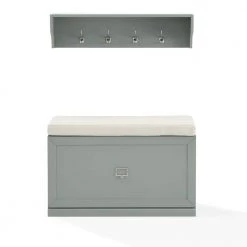 Harper Gray Bench Set with Shelf 33 in. x 16.5 in. x 74 in. by CROSLEY FURNITURE 11 Harper Gray Bench Set with Shelf 33 in. x 16.5 in. x 74 in. by CROSLEY FURNITURE -Deals CROSLEY FURNITURE Store gray crosley furniture dining benches kf31013gy c3 1000