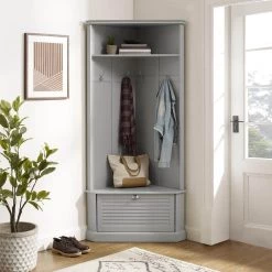Ellison Gray Corner Hall Tree by CROSLEY FURNITURE -Deals CROSLEY FURNITURE Store gray crosley furniture hall trees cf6038 gy 31 1000