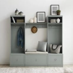 Harper Gray 4-Piece Hall Tree Set by CROSLEY FURNITURE 15 Harper Gray 4-Piece Hall Tree Set by CROSLEY FURNITURE -Deals CROSLEY FURNITURE Store gray crosley furniture hall trees kf31014gy 31 1000