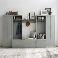 Harper Gray 6-Piece Hall Tree Set by CROSLEY FURNITURE -Deals CROSLEY FURNITURE Store gray crosley furniture hall trees kf31017gy 31 1000