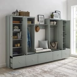 Harper Gray 6-Piece Hall Tree Set by CROSLEY FURNITURE -Deals CROSLEY FURNITURE Store gray crosley furniture hall trees kf31017gy 44 1000