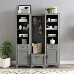 Tara Gray 3-Piece Entryway Set by CROSLEY FURNITURE -Deals CROSLEY FURNITURE Store gray crosley furniture hall trees kf33009gy 31 1000