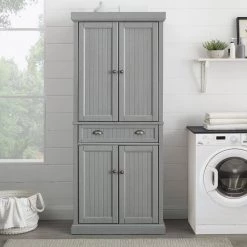 Seaside Gray Pantry by CROSLEY FURNITURE 19 Seaside Gray Pantry by CROSLEY FURNITURE -Deals CROSLEY FURNITURE Store gray crosley furniture pantry cabinets cf3103 gy 31 1000