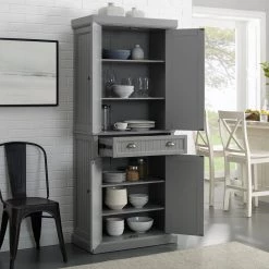Seaside Gray Pantry by CROSLEY FURNITURE 18 Seaside Gray Pantry by CROSLEY FURNITURE -Deals CROSLEY FURNITURE Store gray crosley furniture pantry cabinets cf3103 gy 76 1000