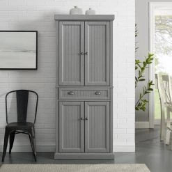 Seaside Gray Pantry by CROSLEY FURNITURE 17 Seaside Gray Pantry by CROSLEY FURNITURE -Deals CROSLEY FURNITURE Store gray crosley furniture pantry cabinets cf3103 gy fa 1000