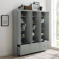 Harper Gray 3-Piece Food Pantry Set by CROSLEY FURNITURE -Deals CROSLEY FURNITURE Store gray crosley furniture pantry cabinets kf31010gy 44 1000