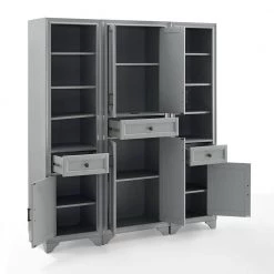 Tara 3-Piece Gray Pantry Set by CROSLEY FURNITURE -Deals CROSLEY FURNITURE Store gray crosley furniture pantry cabinets kf33006gy 4f 1000