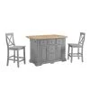 Julia Gray Kitchen Island with X-Back Stools by CROSLEY FURNITURE -Deals CROSLEY FURNITURE Store gray with natural top and gray stools crosley furniture kitchen islands kf30067gy gy 64 1000