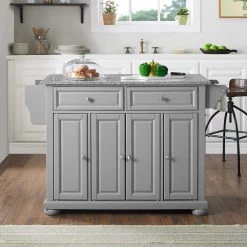 Alexandria Gray Kitchen Island with Granite Top by CROSLEY FURNITURE 15 Alexandria Gray Kitchen Island with Granite Top by CROSLEY FURNITURE -Deals CROSLEY FURNITURE Store gray with salt and pepper granite top crosley furniture kitchen islands kf30203agy 1f 1000