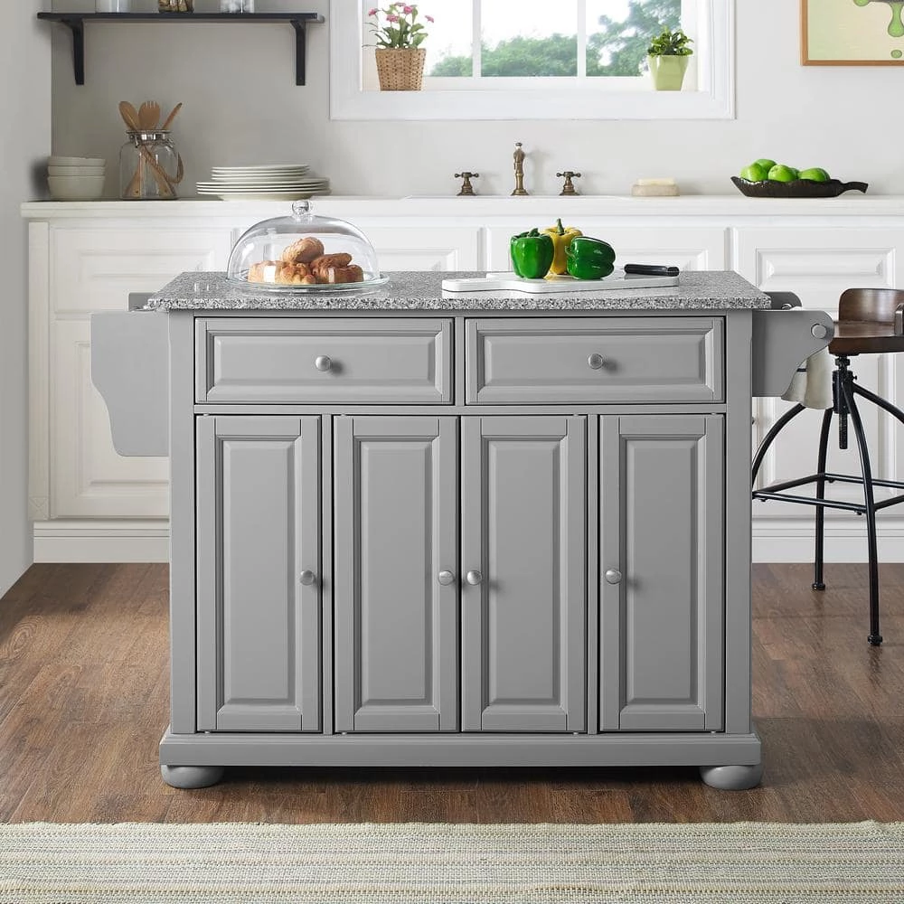 Alexandria Gray Kitchen Island with Granite Top by CROSLEY FURNITURE 7 Alexandria Gray Kitchen Island with Granite Top by CROSLEY FURNITURE - Image 5