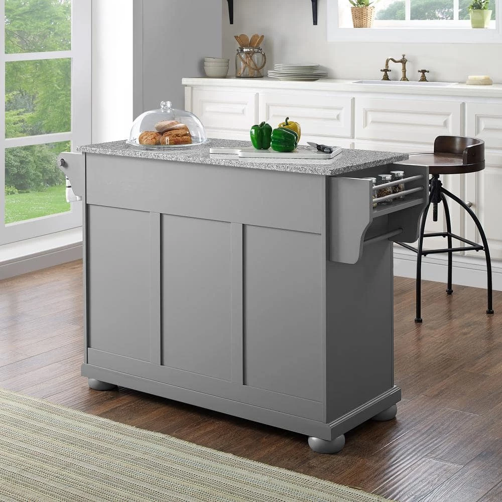 Alexandria Gray Kitchen Island with Granite Top by CROSLEY FURNITURE 8 Alexandria Gray Kitchen Island with Granite Top by CROSLEY FURNITURE - Image 6