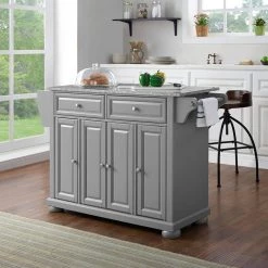 Alexandria Gray Kitchen Island with Granite Top by CROSLEY FURNITURE 14 Alexandria Gray Kitchen Island with Granite Top by CROSLEY FURNITURE -Deals CROSLEY FURNITURE Store gray with salt and pepper granite top crosley furniture kitchen islands kf30203agy 4f 1000