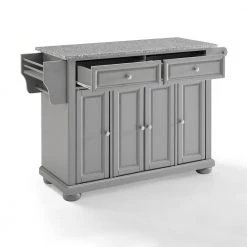 Alexandria Gray Kitchen Island with Granite Top by CROSLEY FURNITURE 18 Alexandria Gray Kitchen Island with Granite Top by CROSLEY FURNITURE -Deals CROSLEY FURNITURE Store gray with salt and pepper granite top crosley furniture kitchen islands kf30203agy 76 1000