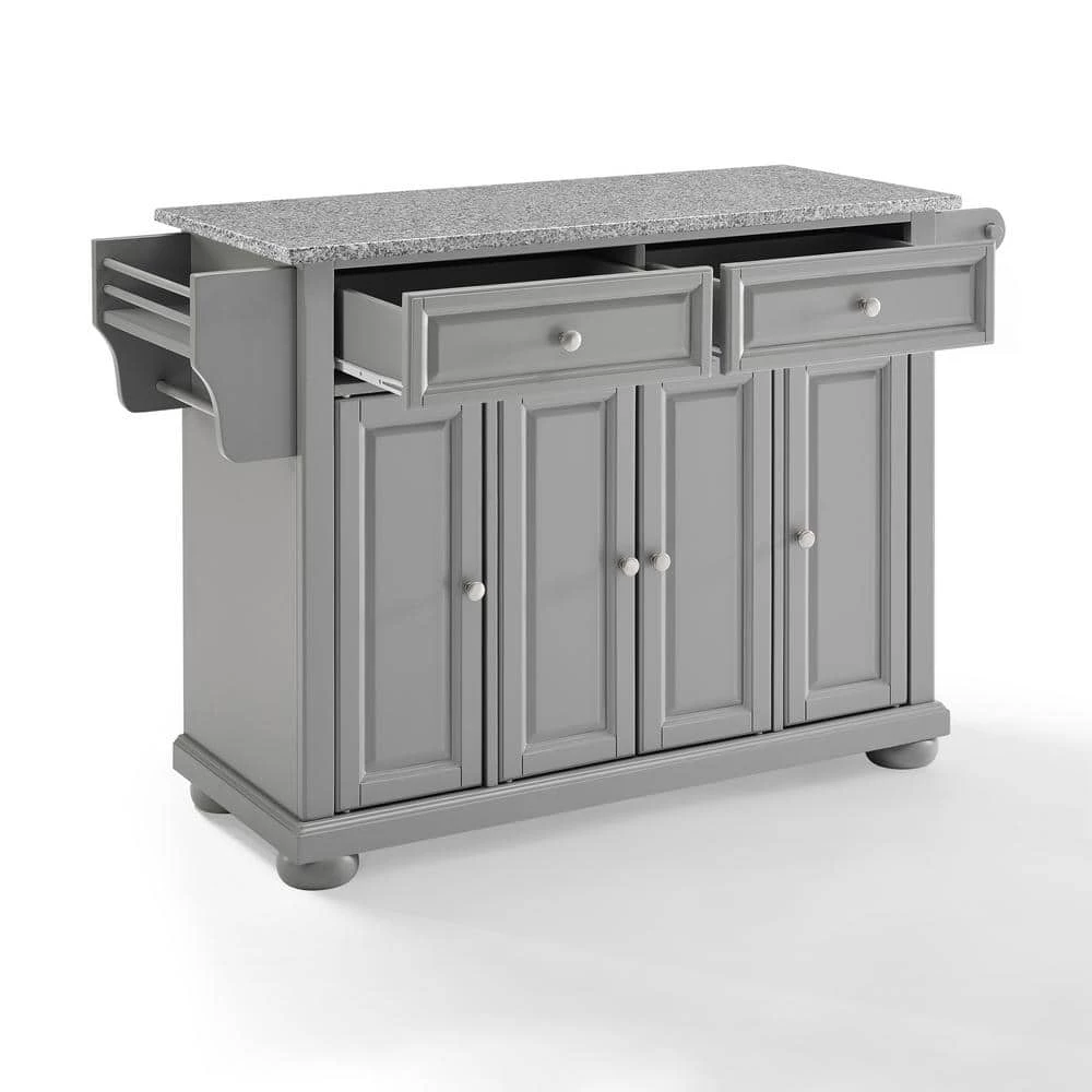 Alexandria Gray Kitchen Island with Granite Top by CROSLEY FURNITURE 10 Alexandria Gray Kitchen Island with Granite Top by CROSLEY FURNITURE - Image 8