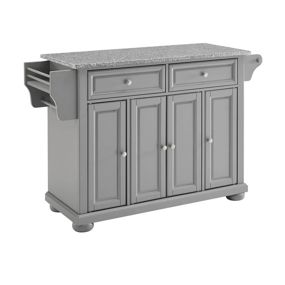 Alexandria Gray Kitchen Island with Granite Top by CROSLEY FURNITURE 5 Alexandria Gray Kitchen Island with Granite Top by CROSLEY FURNITURE - Image 3