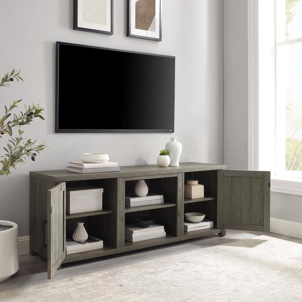 Gordon 58 in. Graywash TV Stand Fits TV's up to 65 in. with Cable Management by CROSLEY FURNITURE 5 Gordon 58 in. Graywash TV Stand Fits TV's up to 65 in. with Cable Management by CROSLEY FURNITURE - Image 3