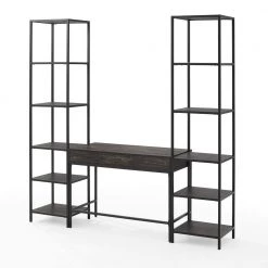 Jacobsen 79 in. 3-Piece Brown Ash Rectangular Writing Desk and Etagere Set by CROSLEY FURNITURE -Deals CROSLEY FURNITURE Store jacobsen crosley furniture writing desks kf13092br 1f 1000