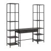 Jacobsen 79 in. 3-Piece Brown Ash Rectangular Writing Desk and Etagere Set by CROSLEY FURNITURE