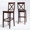 Crosley 30 in. Mahogany X-Back Bar Stool (Set Of Two) by CROSLEY FURNITURE