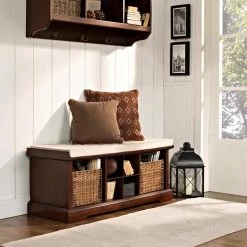 Brennan Entryway Storage Bench in Mahogany by CROSLEY FURNITURE -Deals CROSLEY FURNITURE Store mahogany crosley furniture dining benches cf6003 ma 31 1000