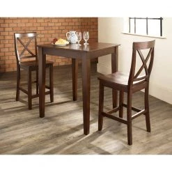 3-Piece Mahogany Pub Dining Set With X-Back Stools by CROSLEY FURNITURE -Deals CROSLEY FURNITURE Store mahogany crosley furniture dining room sets kd320005ma 31 1000