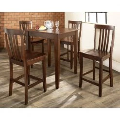 Mahogany Dining Set with School House Stools (5-Piece) by CROSLEY FURNITURE 9 Mahogany Dining Set with School House Stools (5-Piece) by CROSLEY FURNITURE -Deals CROSLEY FURNITURE Store mahogany crosley furniture dining room sets kd520007ma 31 1000