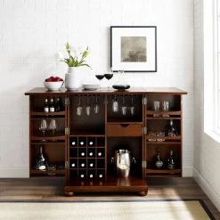 Alexandria Mahogany Bar with Expandable Storage by CROSLEY FURNITURE -Deals CROSLEY FURNITURE Store mahogany crosley furniture home bars kf40001ama 4f 1000