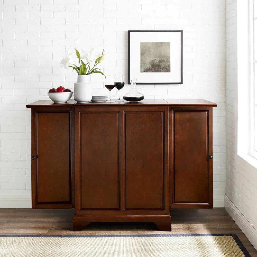 LaFayette Mahogany Bar with Expandable Storage by CROSLEY FURNITURE 8 LaFayette Mahogany Bar with Expandable Storage by CROSLEY FURNITURE - Image 6
