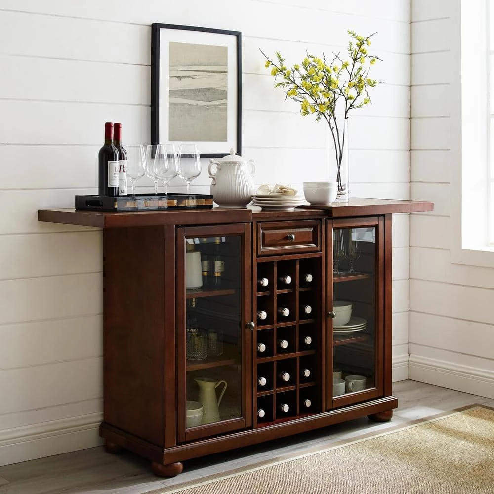 Alexandria Mahogany Bar with Sliding Top by CROSLEY FURNITURE 10 Alexandria Mahogany Bar with Sliding Top by CROSLEY FURNITURE - Image 8