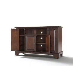 LaFayette 48 in. Mahogany Wood TV Stand Fits TVs Up to 50 in. with Storage Doors by CROSLEY FURNITURE -Deals CROSLEY FURNITURE Store mahogany crosley furniture tv stands kf10002bma 1f 1000