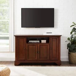LaFayette 48 in. Mahogany Wood TV Stand Fits TVs Up to 50 in. with Storage Doors by CROSLEY FURNITURE -Deals CROSLEY FURNITURE Store mahogany crosley furniture tv stands kf10002bma 31 1000