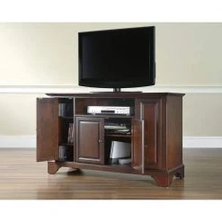 LaFayette 48 in. Mahogany Wood TV Stand Fits TVs Up to 50 in. with Storage Doors by CROSLEY FURNITURE -Deals CROSLEY FURNITURE Store mahogany crosley furniture tv stands kf10002bma c3 1000