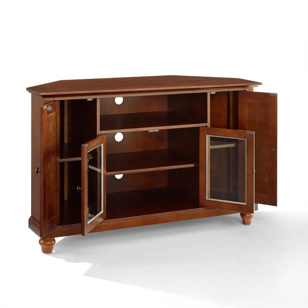 Cambridge 48 in. Mahogany Wood Corner TV Stand Fits TVs Up to 52 in. with Storage Doors by CROSLEY FURNITURE 7 Cambridge 48 in. Mahogany Wood Corner TV Stand Fits TVs Up to 52 in. with Storage Doors by CROSLEY FURNITURE - Image 5