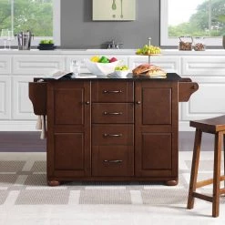 Eleanor Mahogany Kitchen Island with Granite Top by CROSLEY FURNITURE -Deals CROSLEY FURNITURE Store mahogany with black granite top crosley furniture kitchen islands kf30174ama 4f 1000
