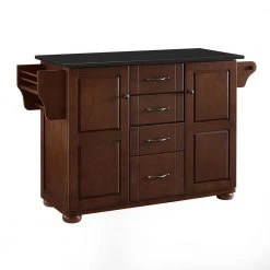 Eleanor Mahogany Kitchen Island with Granite Top by CROSLEY FURNITURE
