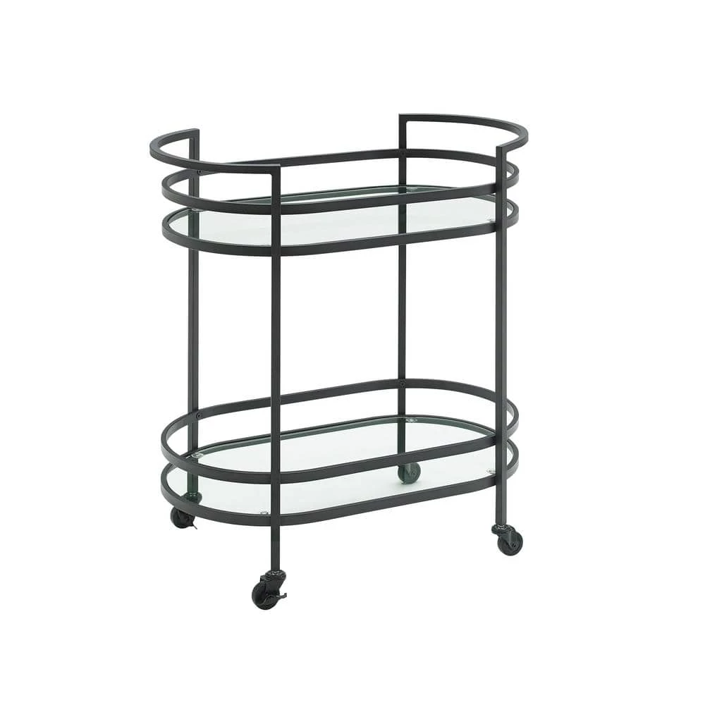 Bailey Matte Black Bar Cart by CROSLEY FURNITURE 3 Bailey Matte Black Bar Cart by CROSLEY FURNITURE