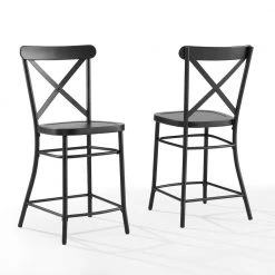 Camille Matte Black Metal Counter Stool Set by CROSLEY FURNITURE -Deals CROSLEY FURNITURE Store matte black crosley furniture bar stools cf500624 mb c3 1000