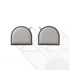 Ellery 24 in. Matte Black Backless Metal Cushioned Bar Stool with Fabric Seat (Set of 2) by CROSLEY FURNITURE 12 Ellery 24 in. Matte Black Backless Metal Cushioned Bar Stool with Fabric Seat (Set of 2) by CROSLEY FURNITURE -Deals CROSLEY FURNITURE Store matte black crosley furniture bar stools cf502624mb gy 1f 1000