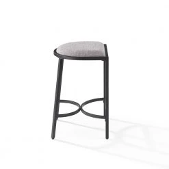 Ellery 24 in. Matte Black Backless Metal Cushioned Bar Stool with Fabric Seat (Set of 2) by CROSLEY FURNITURE 11 Ellery 24 in. Matte Black Backless Metal Cushioned Bar Stool with Fabric Seat (Set of 2) by CROSLEY FURNITURE -Deals CROSLEY FURNITURE Store matte black crosley furniture bar stools cf502624mb gy 4f 1000
