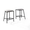 Ellery 24 in. Matte Black Backless Metal Cushioned Bar Stool with Fabric Seat (Set of 2) by CROSLEY FURNITURE 2 Ellery 24 in. Matte Black Backless Metal Cushioned Bar Stool with Fabric Seat (Set of 2) by CROSLEY FURNITURE -Deals CROSLEY FURNITURE Store matte black crosley furniture bar stools cf502624mb gy 64 1000