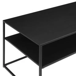 Braxton Matte Black Rectangle Metal Coffee Table with Shelf by CROSLEY FURNITURE -Deals CROSLEY FURNITURE Store matte black crosley furniture coffee tables cf1402 mb 4f 1000