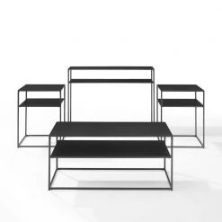 Braxton 3-Piece 38 in. Matte Black Medium Rectangle Metal Coffee Table Set with Drawers by CROSLEY FURNITURE -Deals CROSLEY FURNITURE Store matte black crosley furniture coffee tables kf14006mb c3 1000
