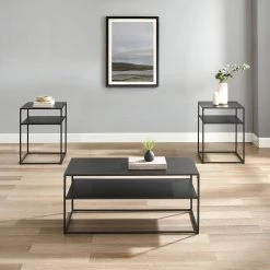 Braxton 24 in. H Matte Black Accent Tables (Set of 3) by CROSLEY FURNITURE 15 Braxton 24 in. H Matte Black Accent Tables (Set of 3) by CROSLEY FURNITURE -Deals CROSLEY FURNITURE Store matte black crosley furniture coffee tables kf14007mb 31 1000