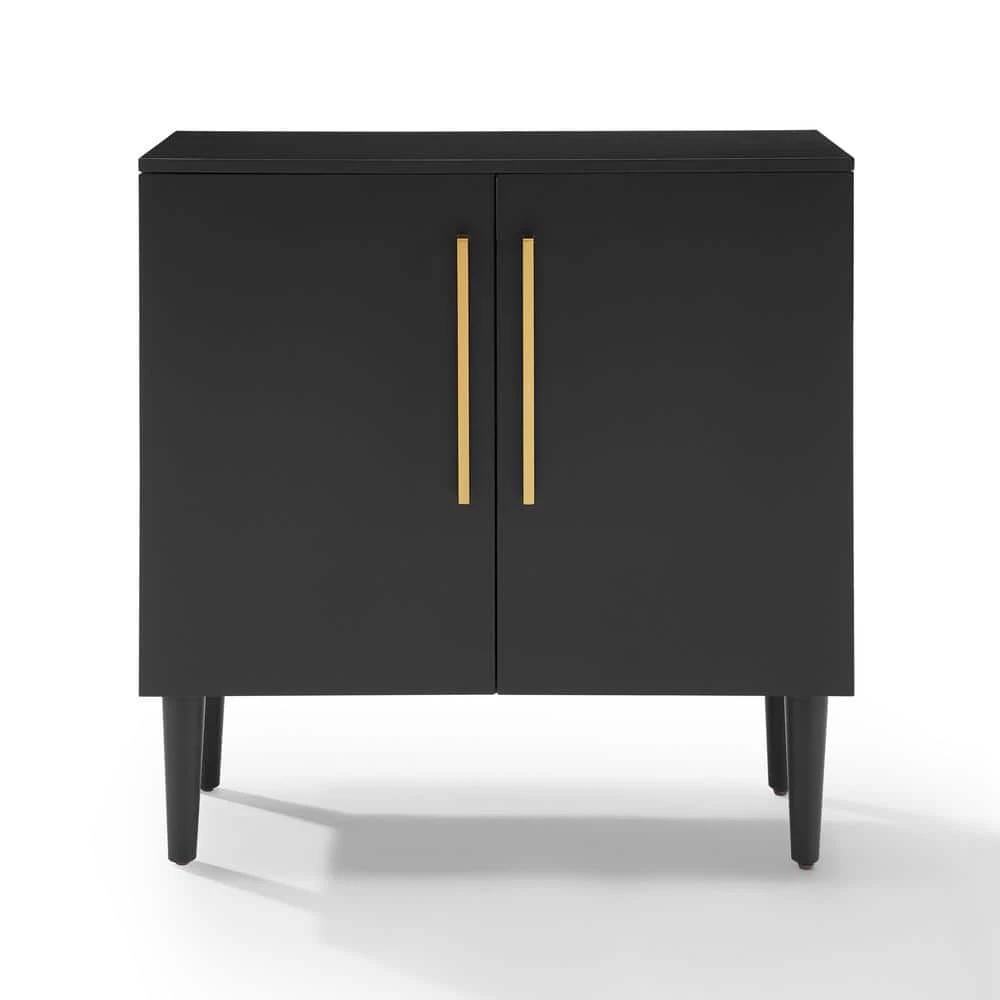Everett 31 in. Matte Black Standard Rectangle Composite Console Table with Cabinet by CROSLEY FURNITURE 5 Everett 31 in. Matte Black Standard Rectangle Composite Console Table with Cabinet by CROSLEY FURNITURE - Image 3