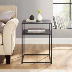 Braxton 24 in. Matte Black End Table by CROSLEY FURNITURE -Deals CROSLEY FURNITURE Store matte black crosley furniture end side tables cf1401 mb 31 1000